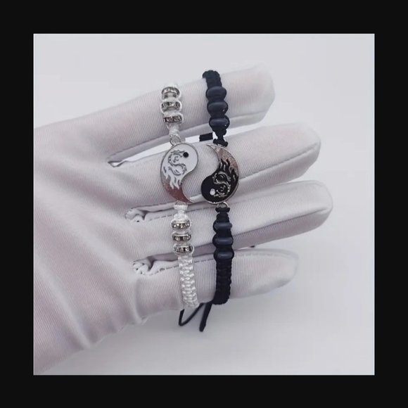 2pcs Dragon Totem Tai Chi Couple Bracelets, A Pair Of Yin and Yang - Picture 4 of 8